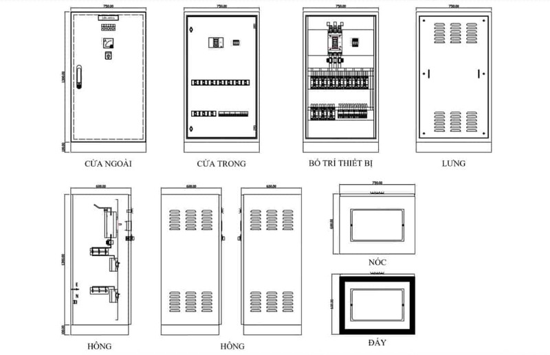 Sản xuất tủ điện theo bản vẽ
